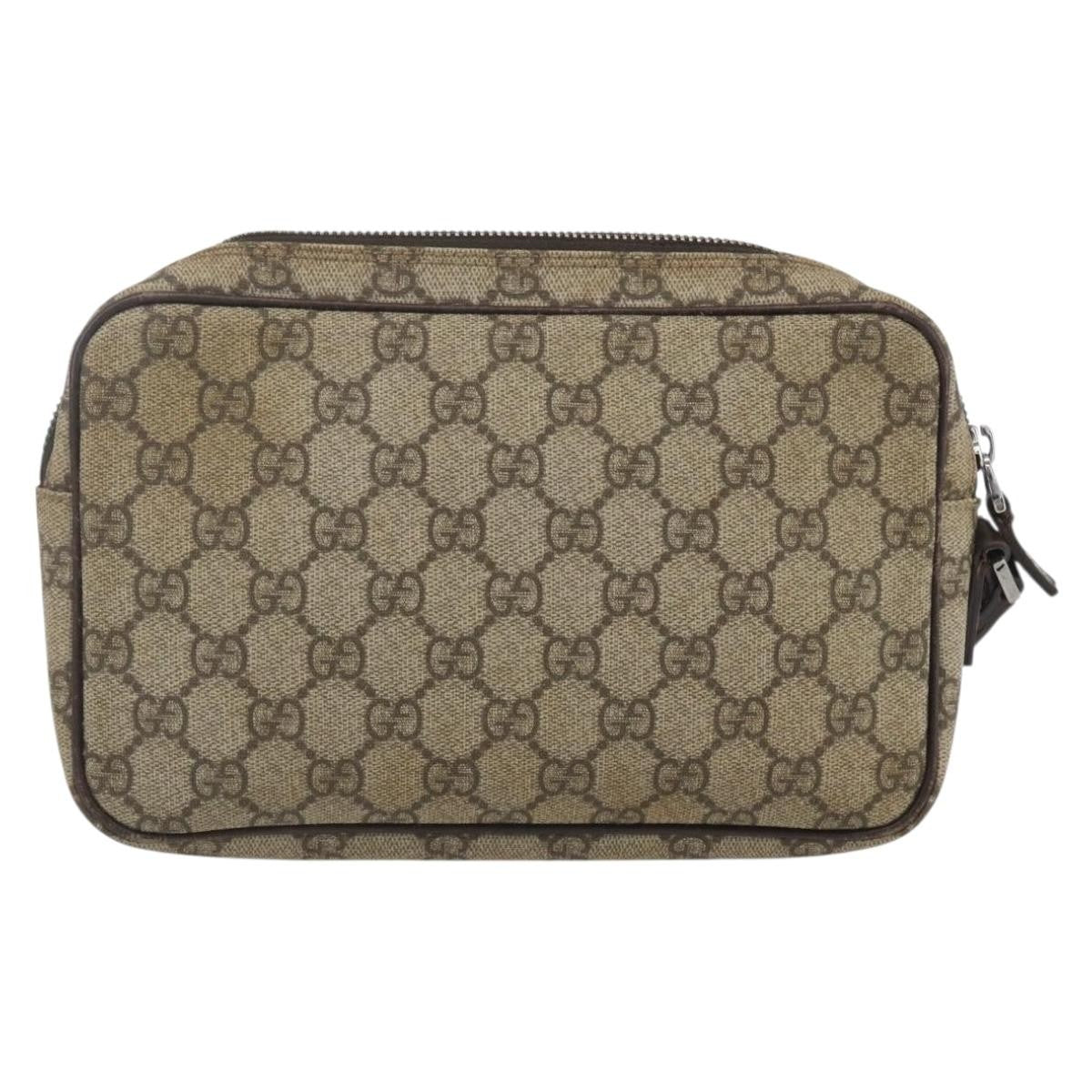 Gucci Wristlet Clutch Gg Coated Canvas Beige Canvas Clutche & Pouche Bag (Pre-Loved)