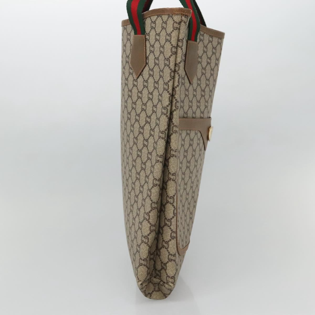 Gucci Vintage Web Strap Tote Gg Coated Canvas Beige Canvas Tote Bag Bag (Authentic Pre-Loved)