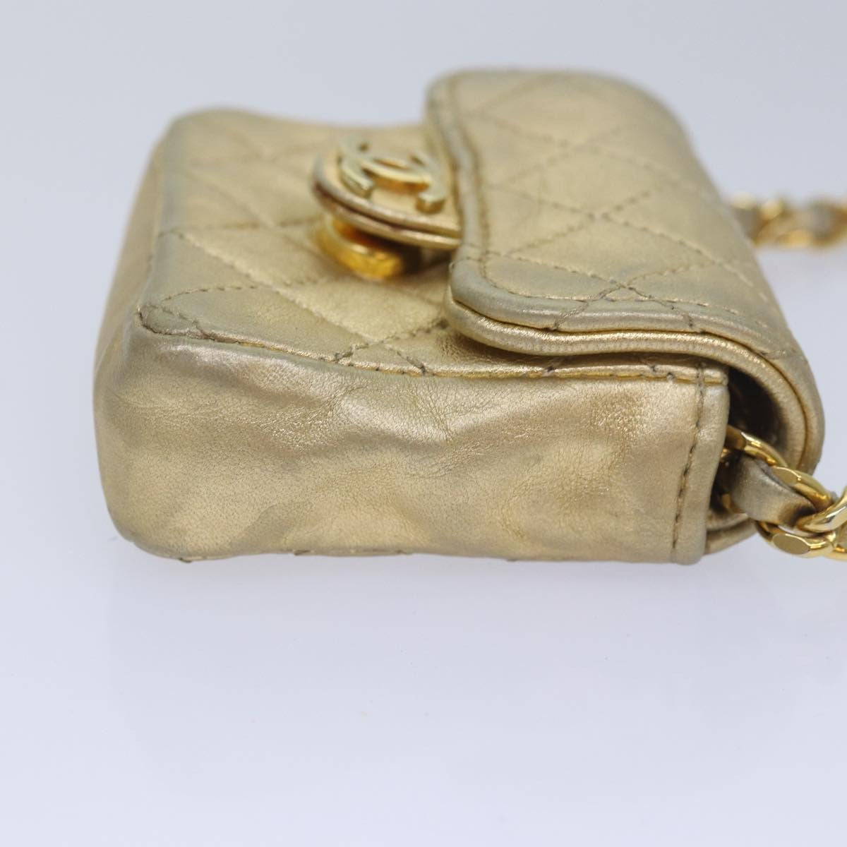 Chanel Vintage Square Cc Flap Bag Quilted Leather Gold Leather Shoulder Bag Bag (Authentic Pre-Loved)