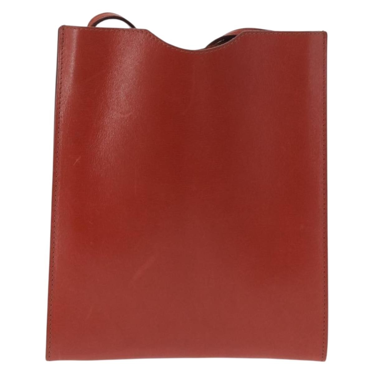 Hermes Onimaitou Handbag Leather Burgundy Leather Shoulder Bag Bag (Authentic Pre-Loved)