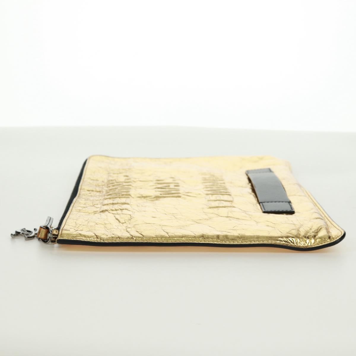 Chanel Feminine Pouch Crinkled Leather Gold Leather Clutche & Pouche Bag (Pre-Loved)