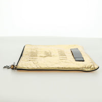 Chanel Feminine Pouch Crinkled Leather Gold Leather Clutche & Pouche Bag (Pre-Loved)
