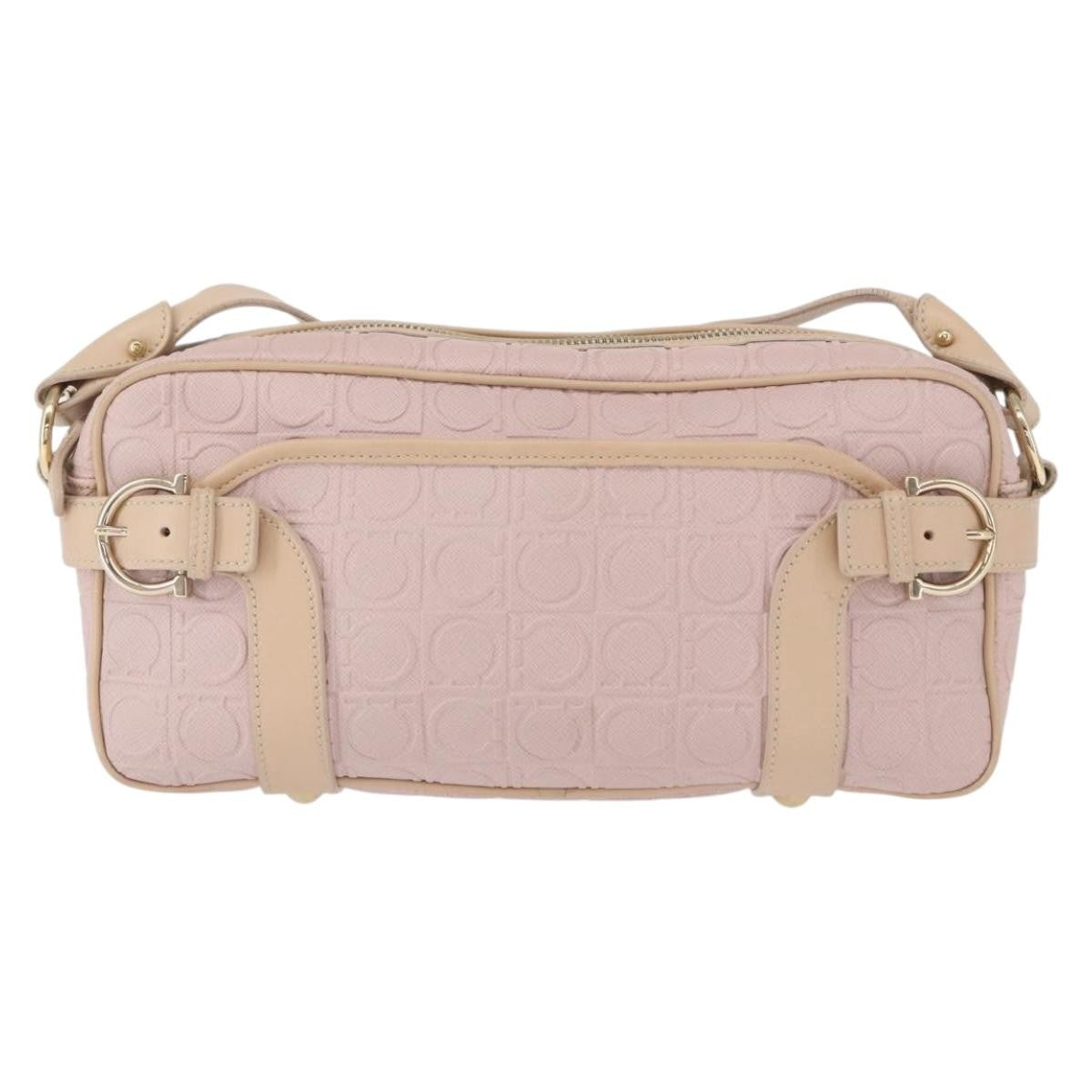 Salvatore Ferragamo Gancini Shoulder Bag Leather Pink Leather Shoulder Bag Bag (Authentic Pre-Loved)