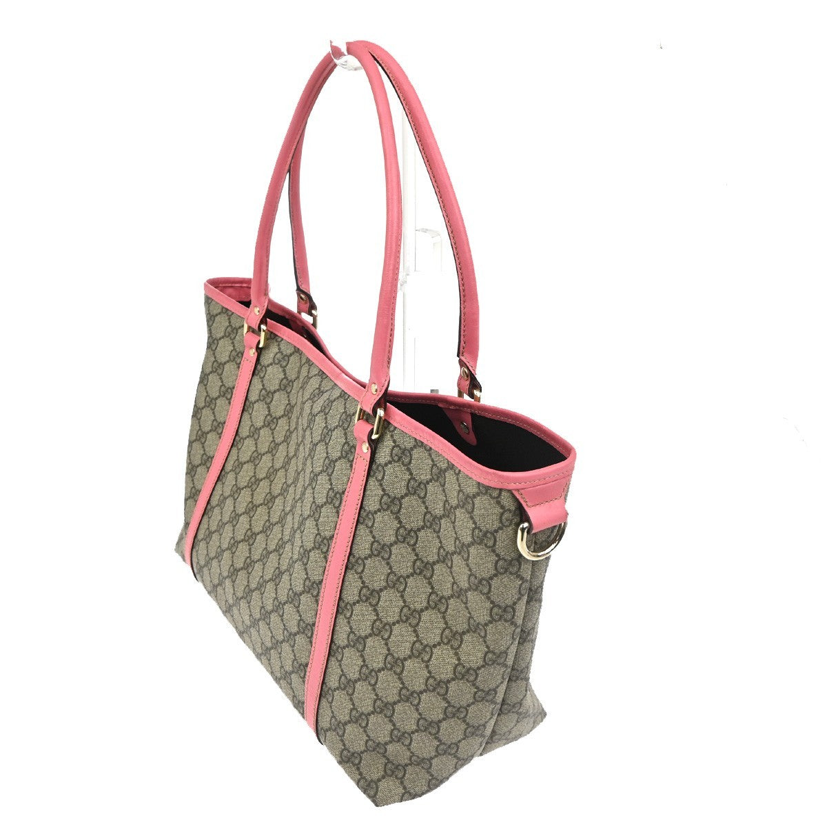 Gucci Joy Tote Gg Coated Canvas With Leather Brown Leather Tote Bag Bag (Pre-Loved)