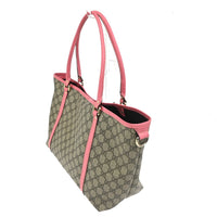 Gucci Joy Tote Gg Coated Canvas With Leather Brown Leather Tote Bag Bag (Pre-Loved)