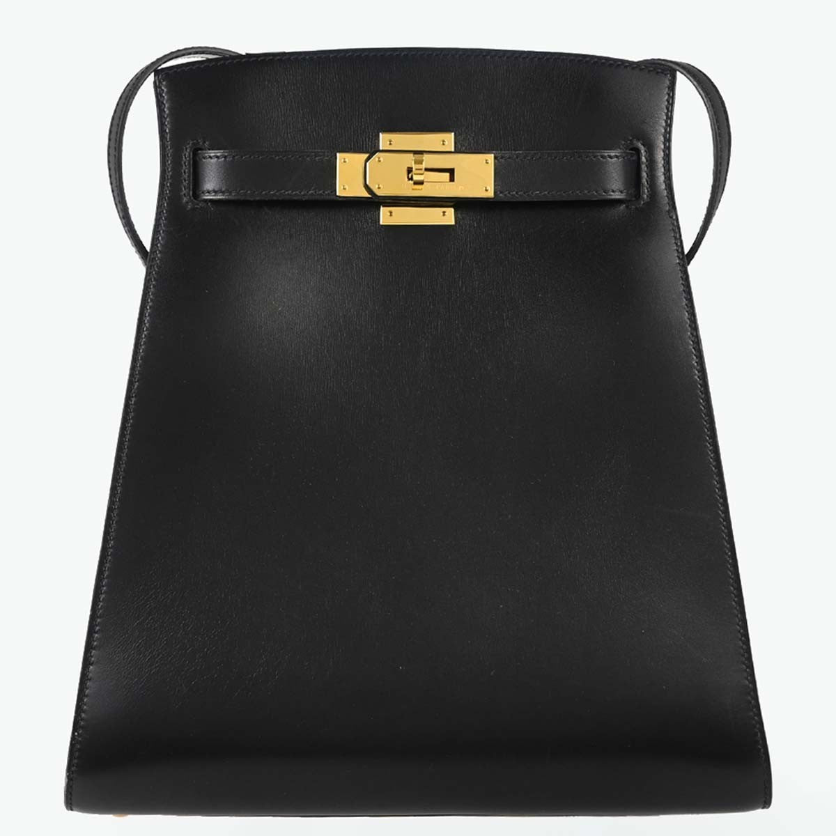 Hermes Kelly Sport Bag Box Calf Black Leather Shoulder Bag Bag (Authentic Pre-Loved)