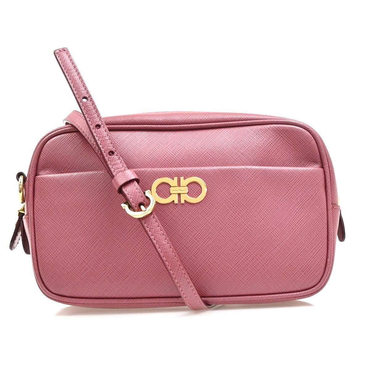 Salvatore Ferragamo Gancini Shoulder Bag Leather Pink Leather Shoulder Bag Bag (Authentic Pre-Loved)