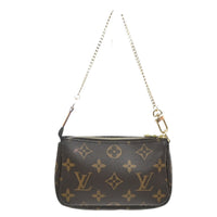 Louis Vuitton Mini Pochette Accessoires Canvas Brown Leather Clutche & Pouche Bag (Pre-Loved)