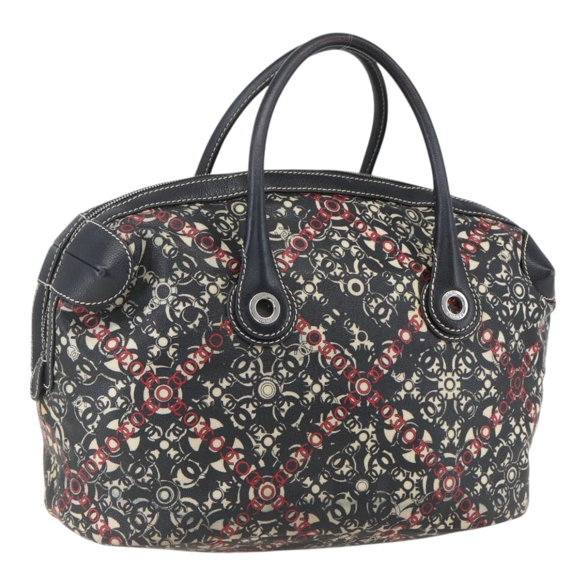 Chanel Optic Coco Bowler Bag Printed Coated Canvas With Caviar Black Pvc Travel Bag Bag (Authentic Pre-Loved)