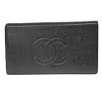 Chanel Timeless Cc French Wallet Caviar Black Leather Wallets Accessory (Pre-Loved)