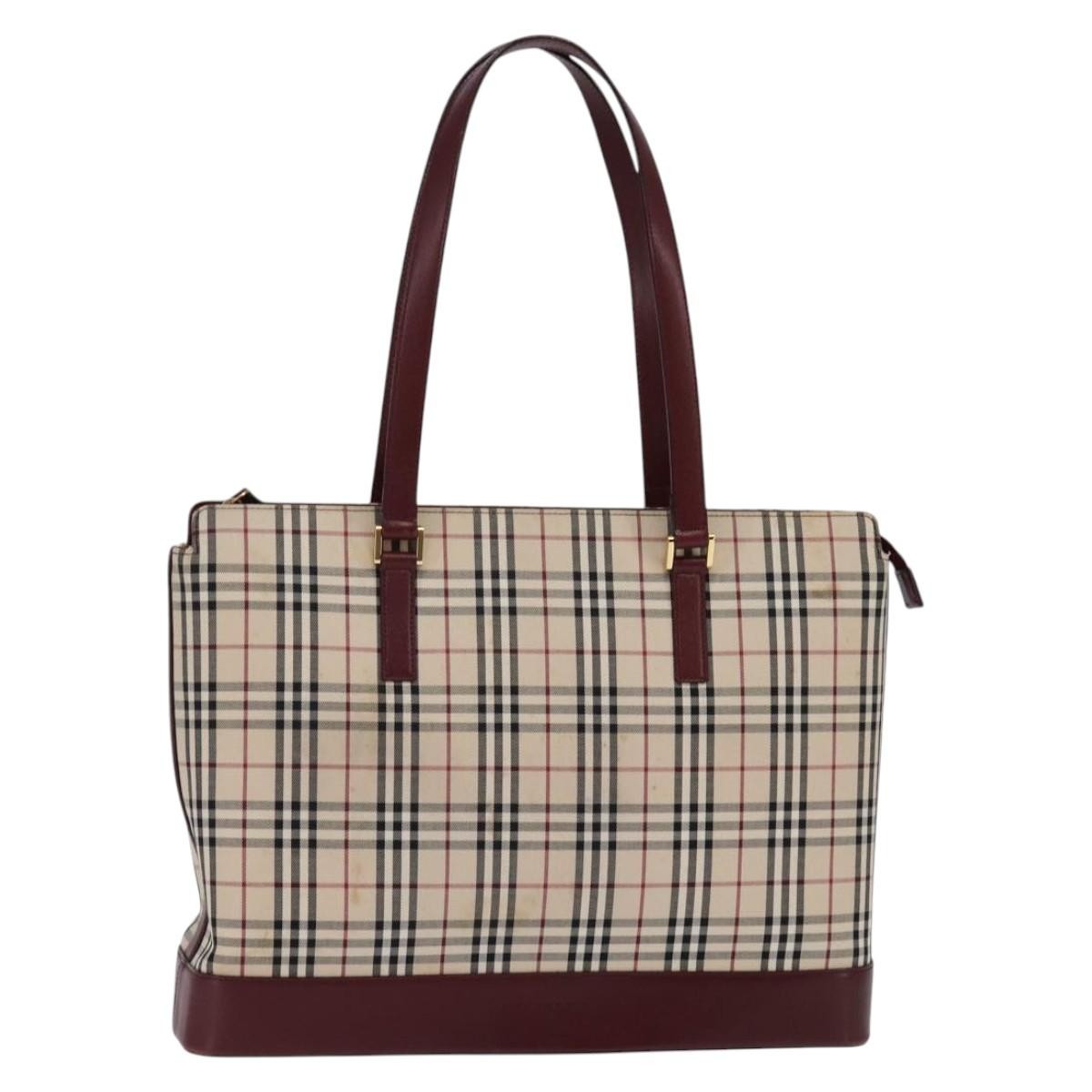 Burberry Nova Check Tote Canvas Check Pattern Beige Canvas Bag (Authentic Pre-Loved)
