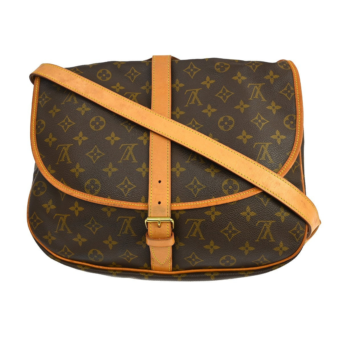 Louis Vuitton Louis Vuitton Saumur Handbag Monogram Canvas Brown Canvas Shoulder Bag Bag (Pre-Loved)