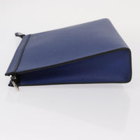 Louis Vuitton Pochette Voyage Taiga Leather Blue Leather Clutche & Pouche Bag (Authentic Pre-Loved)