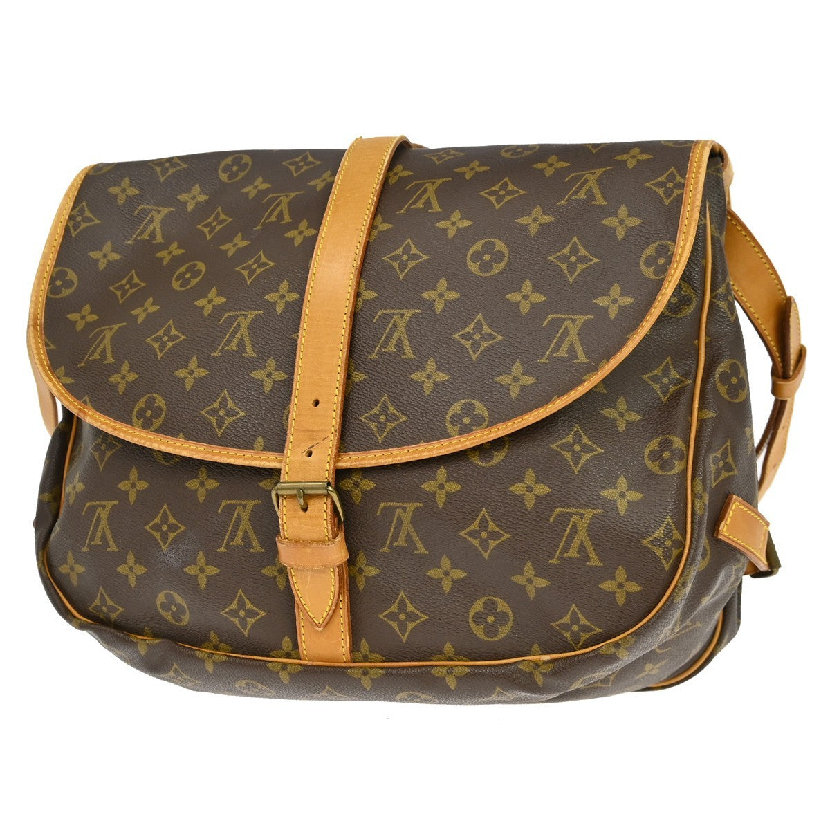 Louis Vuitton Louis Vuitton Saumur Handbag Monogram Canvas Brown Canvas Shoulder Bag Bag (Pre-Loved)