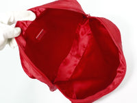 Prada Zip Around Toiletry Bag Silk Red Satin Clutche & Pouche Bag (Authentic Pre-Loved)