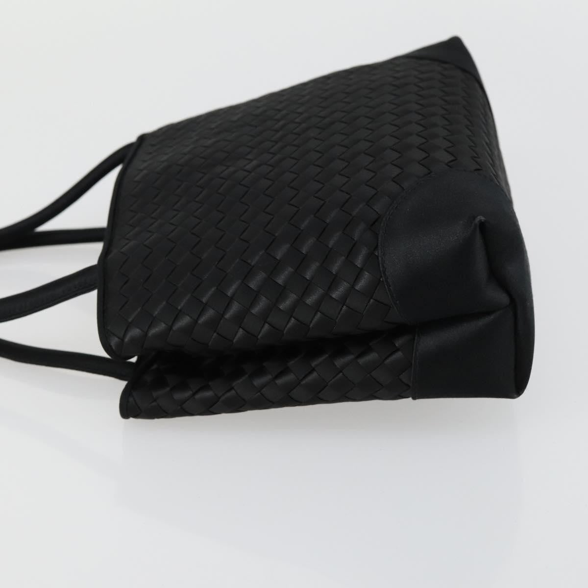 Bottega Veneta Intrecciato Handbag Satin Black Satin Handbag (Authentic Pre-Loved)