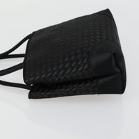 Bottega Veneta Intrecciato Handbag Satin Black Satin Handbag (Authentic Pre-Loved)