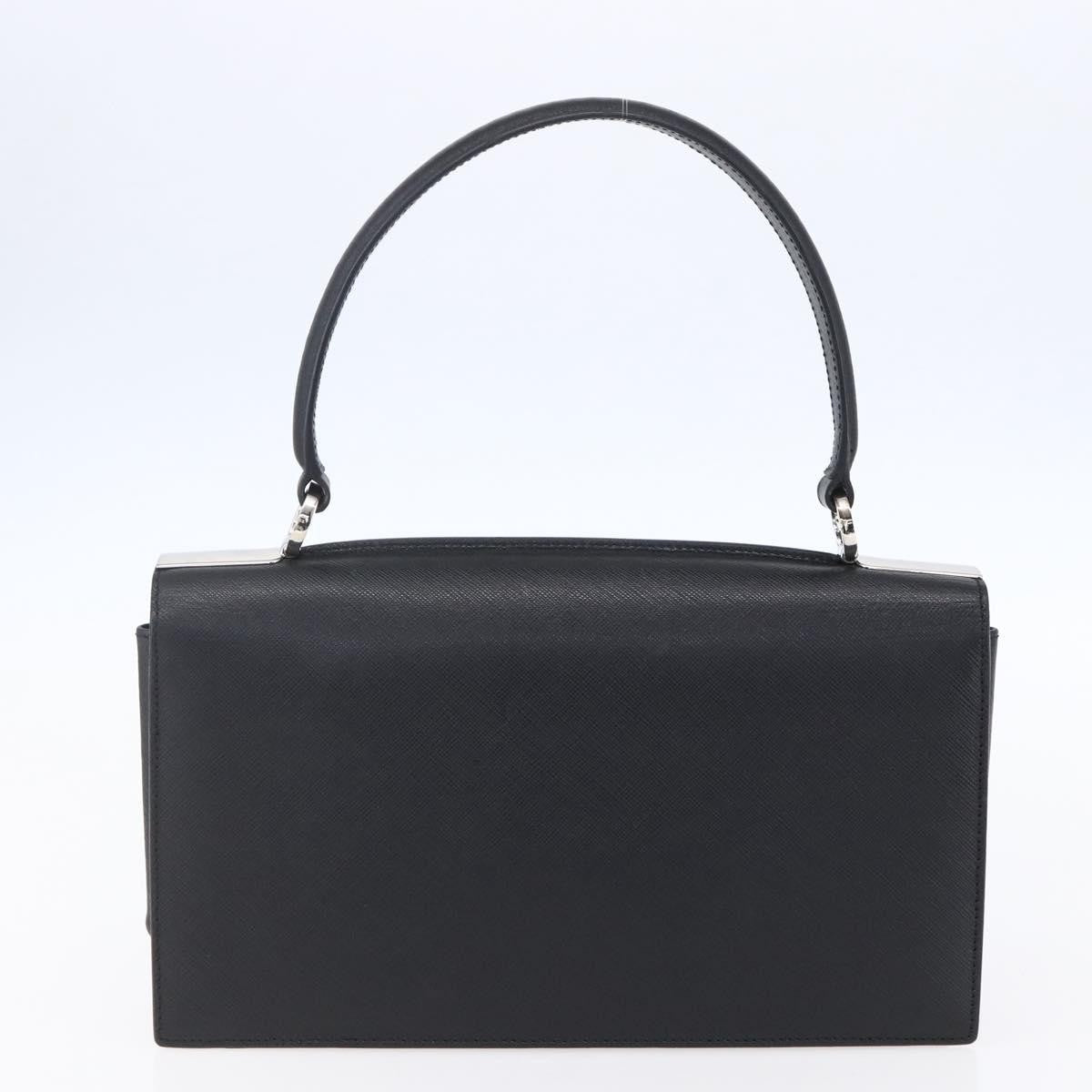 Salvatore Ferragamo Gancini Handbag Leather Black Leather Shoulder Bag Bag (Pre-Loved)