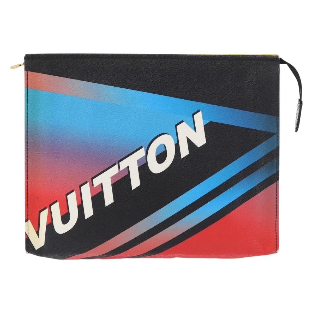 Louis Vuitton Toiletry Pouch Limited Edition Race Print Canvas Multicolour Canvas Clutche & Pouche Bag (Pre-Loved)