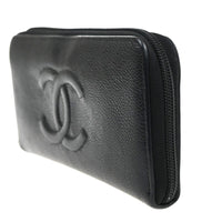 Chanel Cc Zip Around Wallet Leather Black Leather Wallets Accessory (Authentic Pre-Loved)