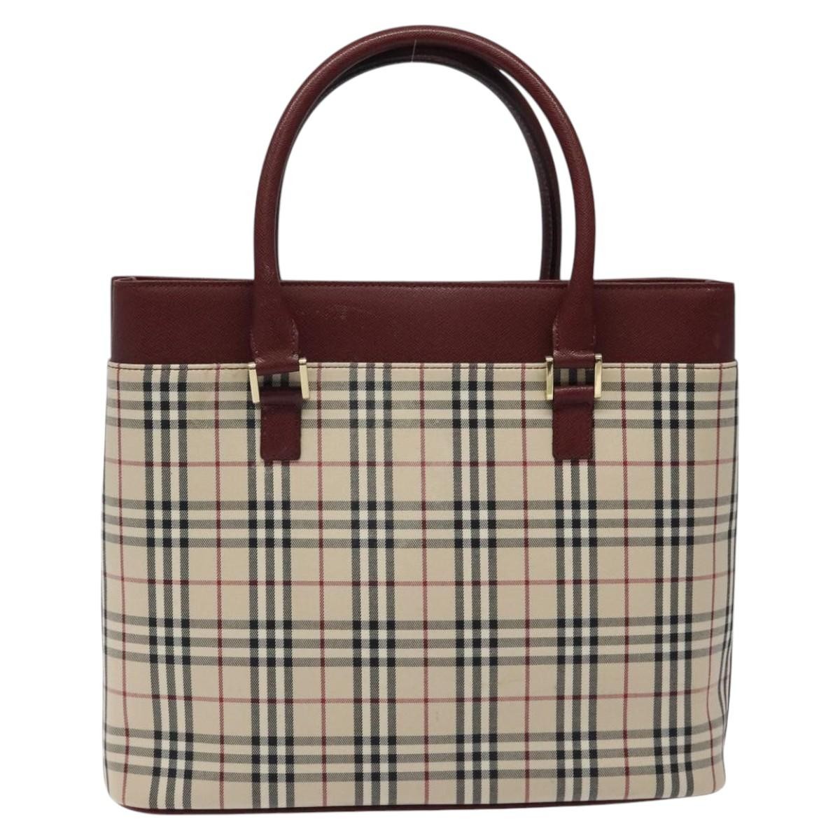 Burberry Nova Check Tote Canvas And Leather Beige Canvas Tote Bag Bag (Pre-Loved)