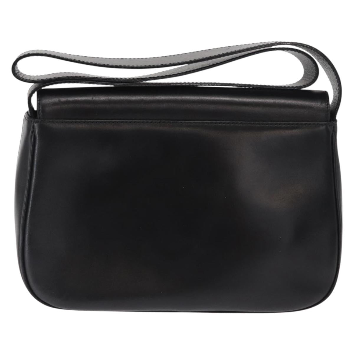 Salvatore Ferragamo Vala Shoulder Bag Leather Black Leather Shoulder Bag Bag (Authentic Pre-Loved)
