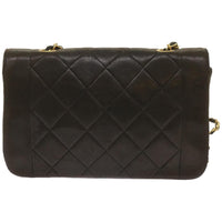Chanel Vintage Diana Flap Bag Quilted Lambskin Black Leather Shoulder Bag Bag (Authentic Pre-Loved)