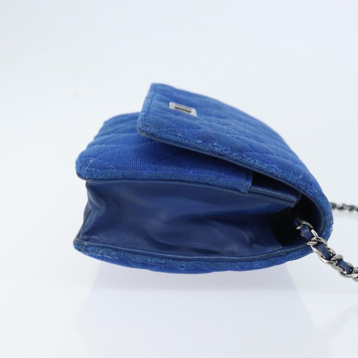 Chanel Wallet On Chain Canvas Navy Canvas Shoulder Bag Bag (Pre-Loved)