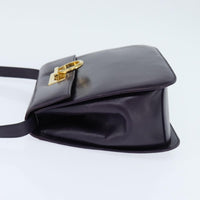 Salvatore Ferragamo Gancini Shoulder Bag Leather Navy Leather Shoulder Bag Bag (Pre-Loved)