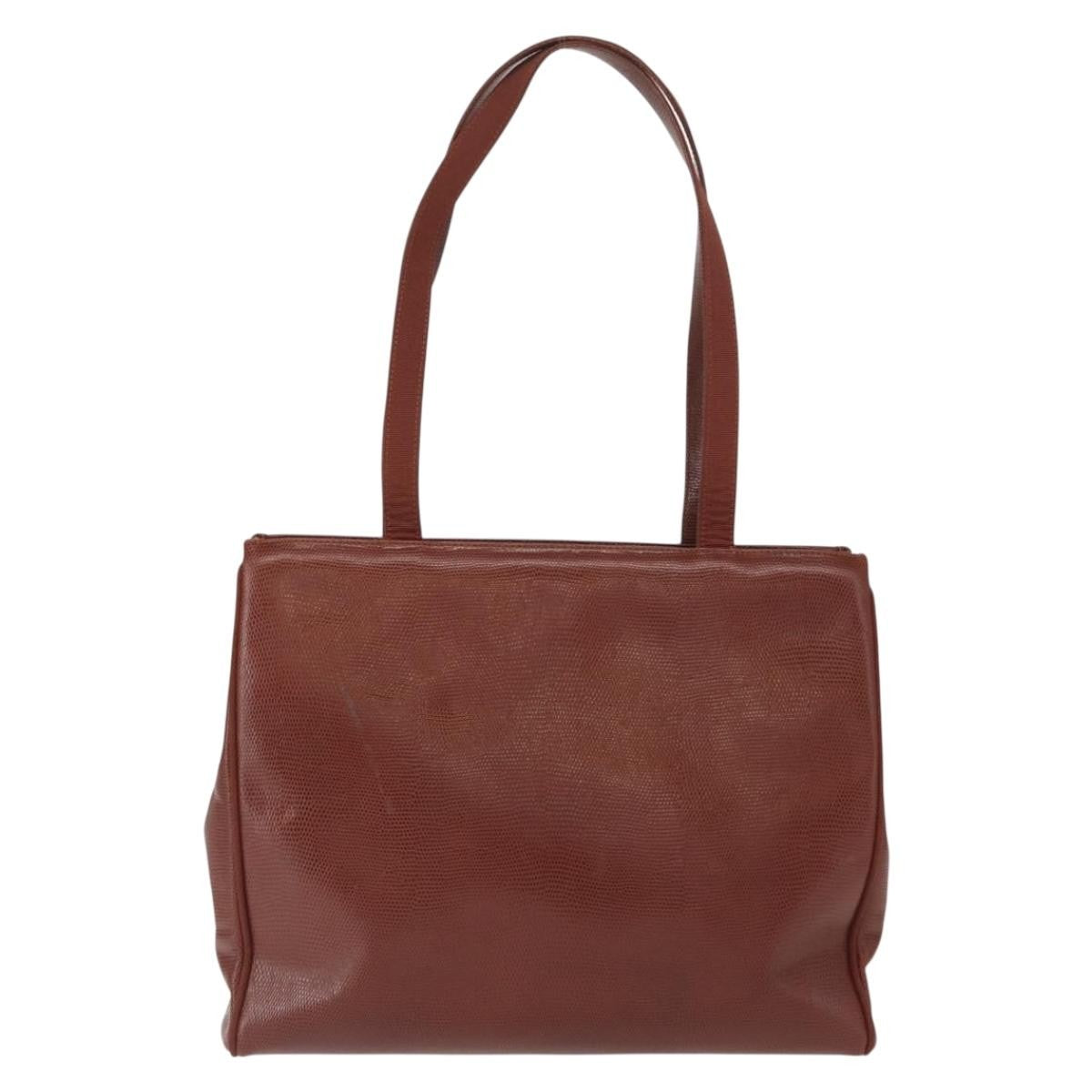 Salvatore Ferragamo Vala Tote Leather Brown Leather Tote Bag Bag (Authentic Pre-Loved)