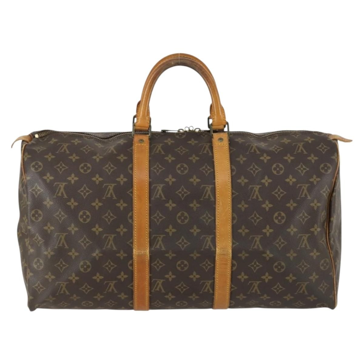 Louis Vuitton Keepall Bag Monogram Canvas Brown Canvas Travel Bag Bag (Authentic Pre-Loved)