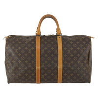 Louis Vuitton Keepall Bag Monogram Canvas Brown Canvas Travel Bag Bag (Authentic Pre-Loved)
