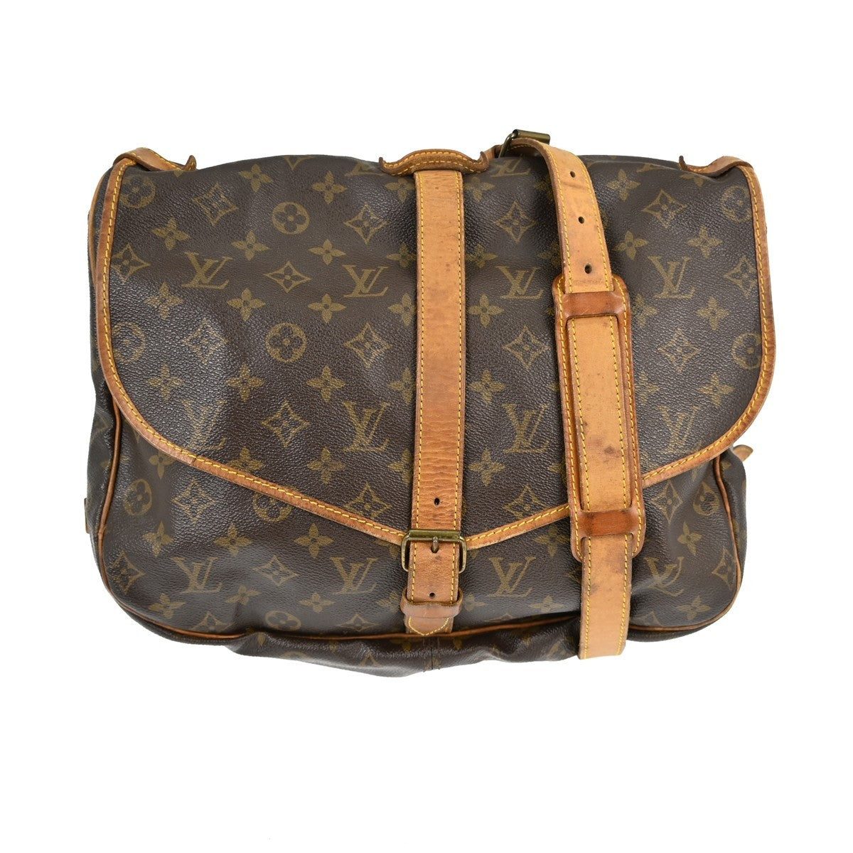 Louis Vuitton Louis Vuitton Saumur Handbag Monogram Canvas Brown Canvas Shoulder Bag Bag (Authentic Pre-Loved)