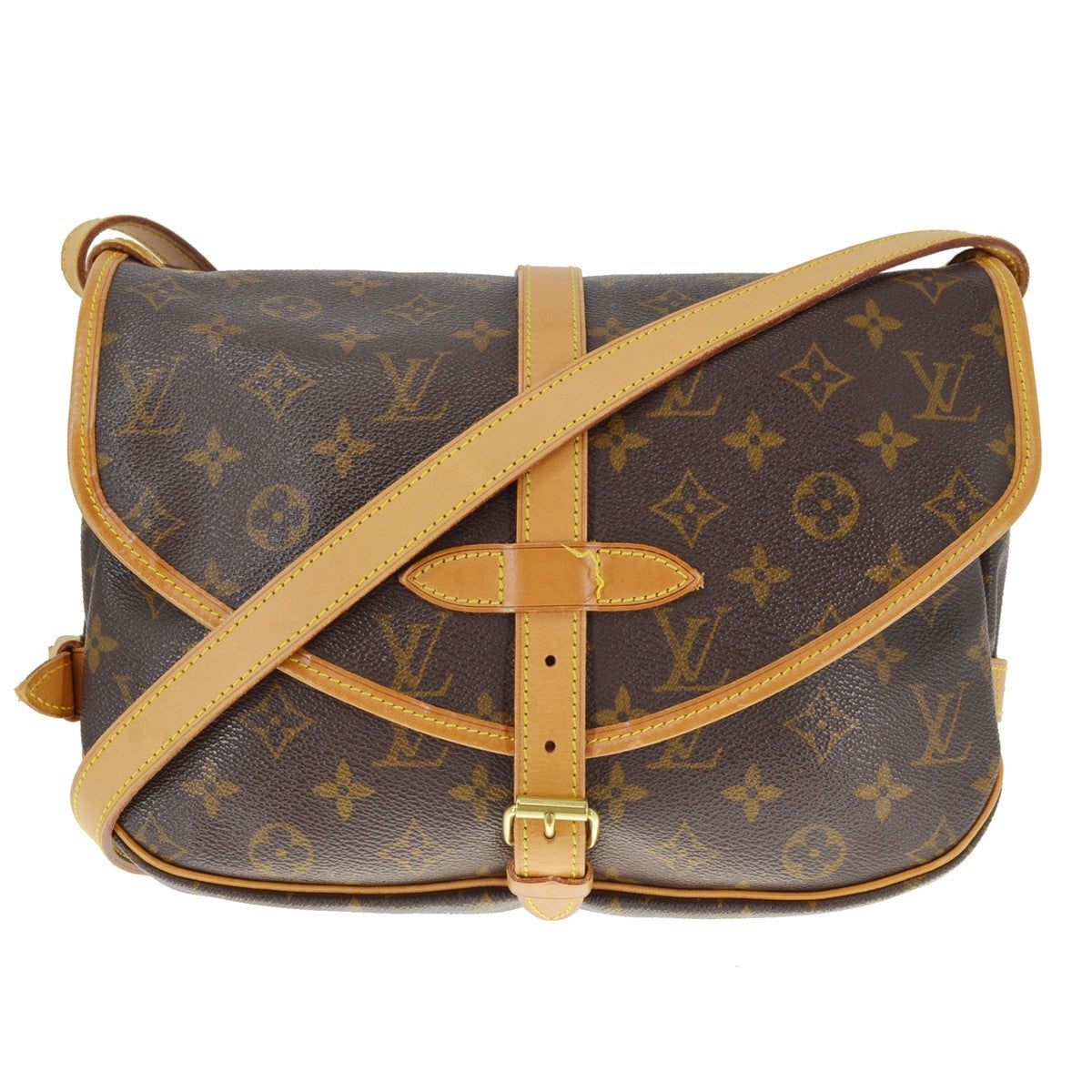 Louis Vuitton Louis Vuitton Saumur Handbag Monogram Canvas Brown Canvas Shoulder Bag Bag (Pre-Loved)