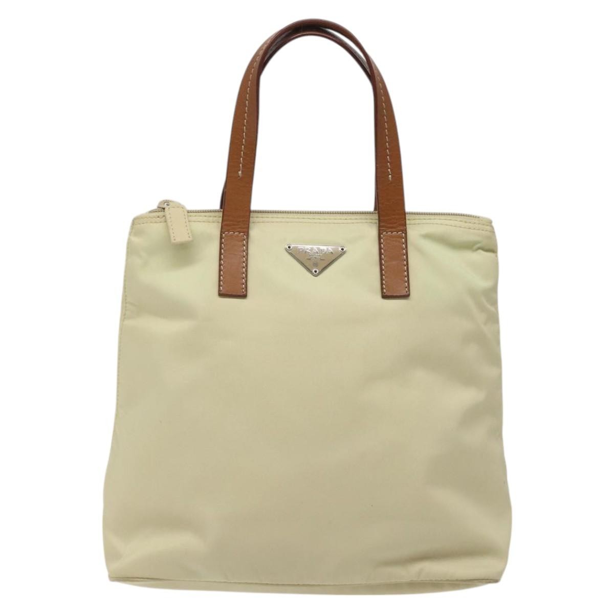 Prada Vintage Tote Tessuto White Nylon Tote Bag Bag (Authentic Pre-Loved)