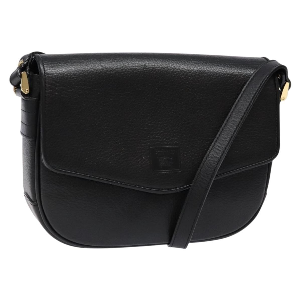 Burberry Flap Shoulder Bag Leather Black Leather Shoulder Bag Bag (Authentic Pre-Loved)