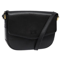 Burberry Flap Shoulder Bag Leather Black Leather Shoulder Bag Bag (Authentic Pre-Loved)