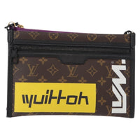 Louis Vuitton Double Flat Messenger Bag Limited Edition Logo Story Monogram Canvas And Denim Multicolour Canvas Shoulder Bag Bag (Authentic Pre-Loved)