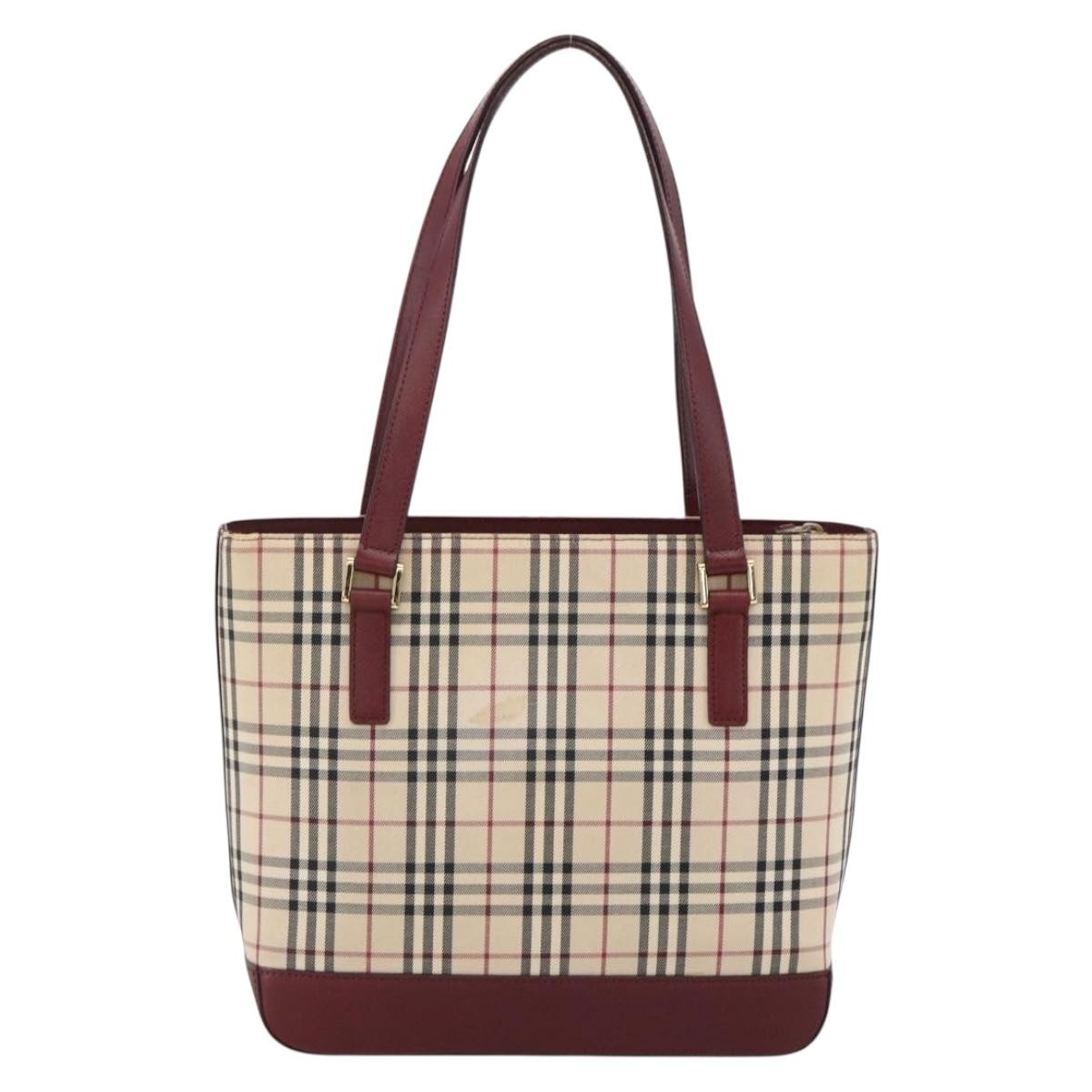 Burberry Nova Check Tote Canvas And Leather Beige Canvas Tote Bag Bag (Authentic Pre-Loved)