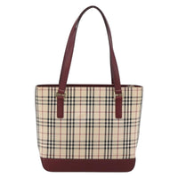 Burberry Nova Check Tote Canvas And Leather Beige Canvas Tote Bag Bag (Authentic Pre-Loved)