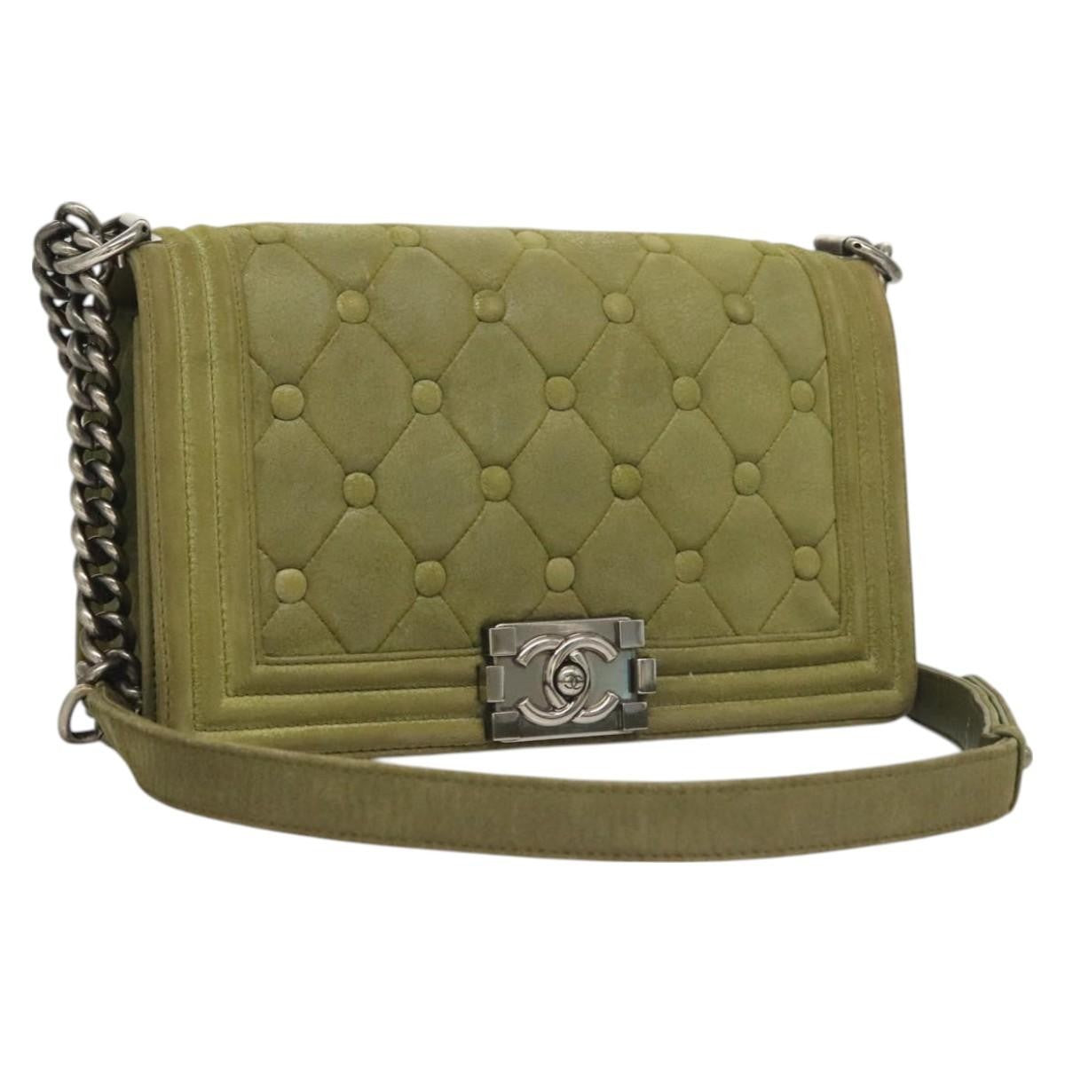 Chanel Celtic Boy Flap Bag Suede Green Suede Shoulder Bag Bag (Authentic Pre-Loved)