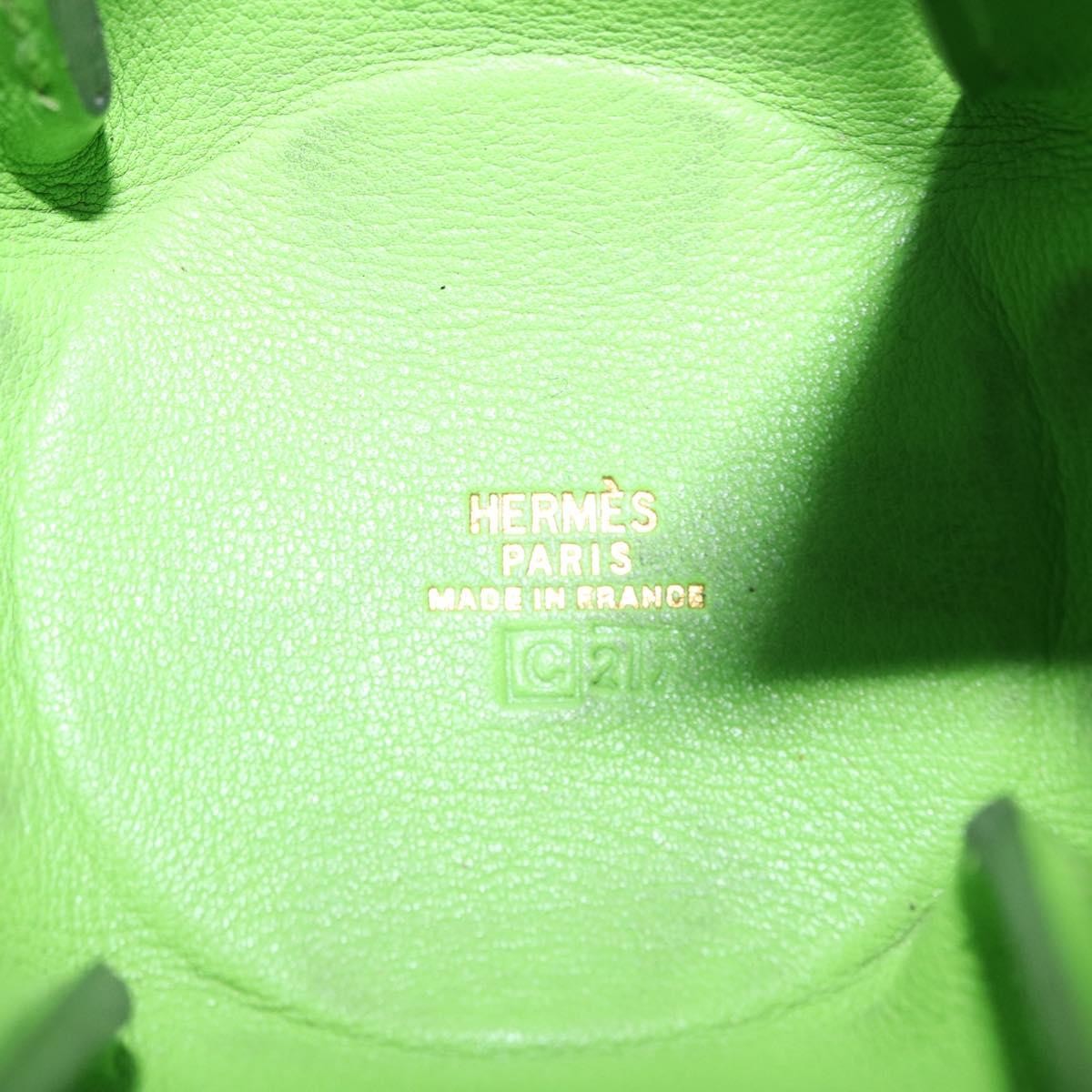 Hermes Vespa Pouch Leather Green Leather Clutche & Pouche Bag (Pre-Loved)