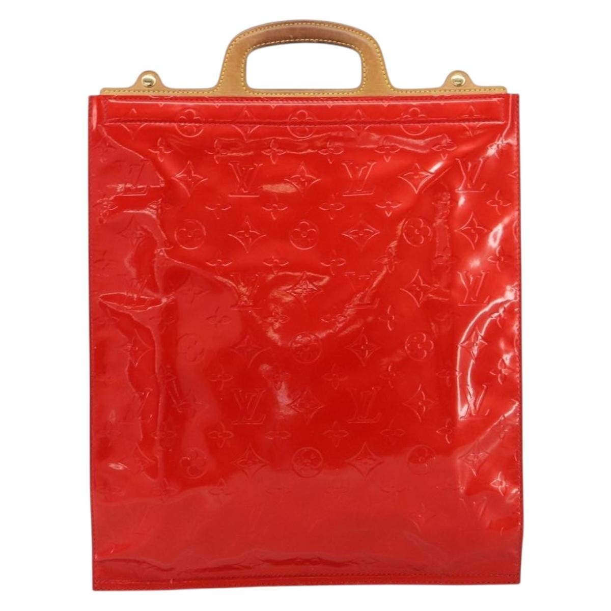 Louis Vuitton Stanton Handbag Monogram Vernis Red Patent_Leather Tote Bag Bag (Pre-Loved)