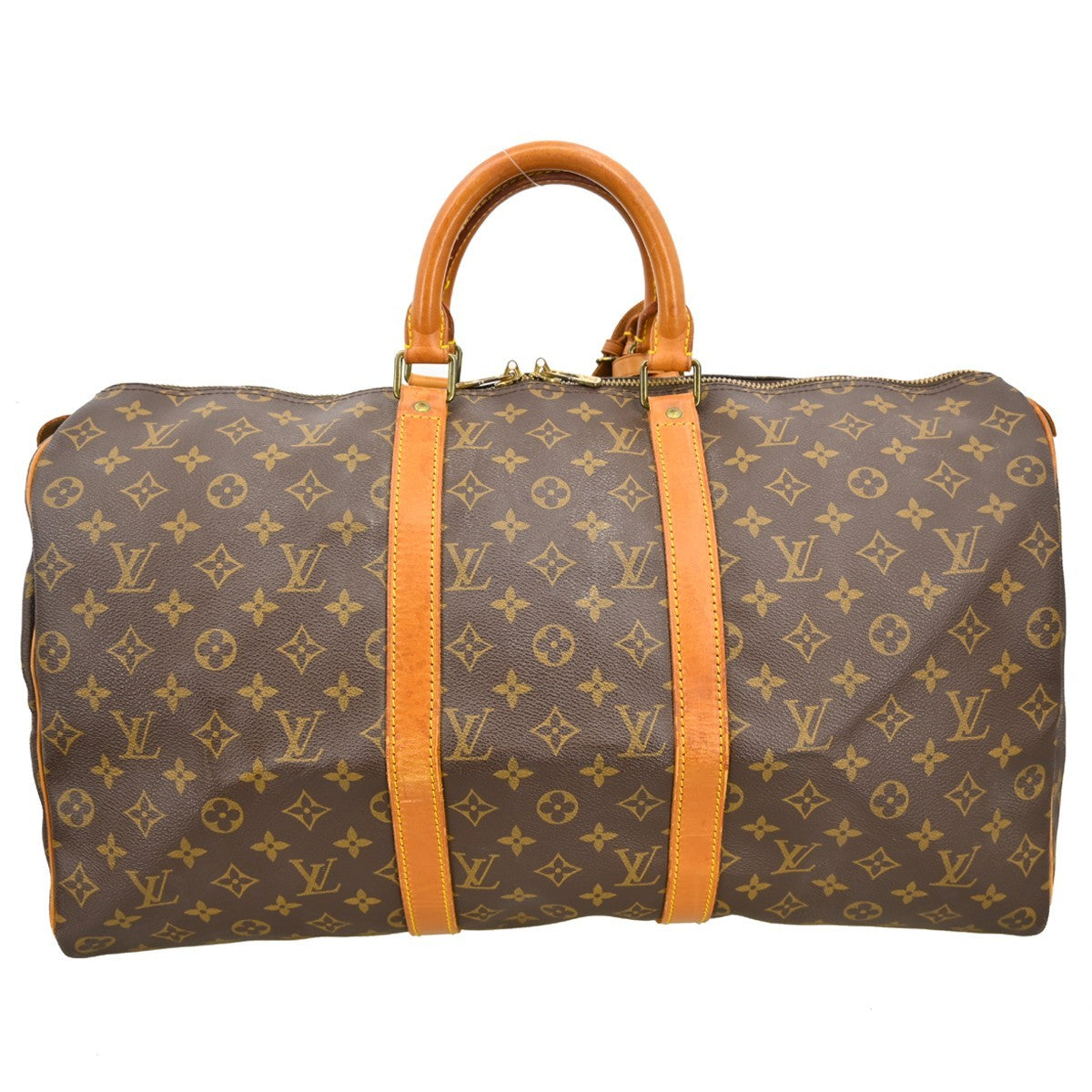 Louis Vuitton Keepall Bag Monogram Canvas Brown Canvas Travel Bag Bag (Authentic Pre-Loved)
