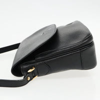 Burberry Flap Shoulder Bag Leather Black Leather Shoulder Bag Bag (Authentic Pre-Loved)