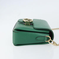 Gucci Interlocking Chain Crossbody Bag Leather Green Leather Shoulder Bag Bag (Authentic Pre-Loved)