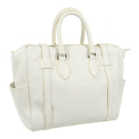 Hermes Pursangle Bag Leather White Leather Handbag (Authentic Pre-Loved)