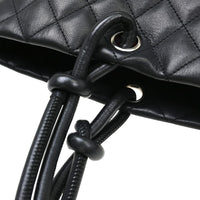 Chanel Cambon Tote Quilted Leather Black Calfskin Handbag (Pre-Loved)