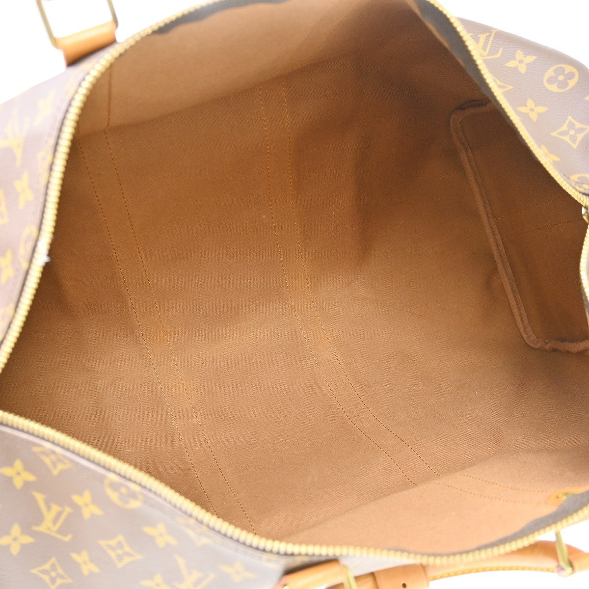 Louis Vuitton Keepall Bandouliere Bag Monogram Canvas Brown Canvas Travel Bag Bag (Pre-Loved)