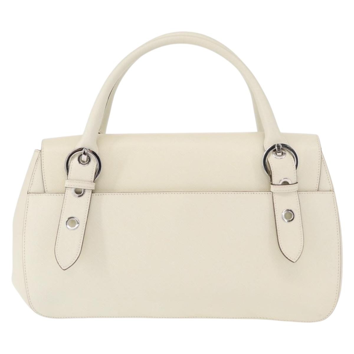 Salvatore Ferragamo Gancini Shoulder Bag Leather White Leather Shoulder Bag Bag (Pre-Loved)
